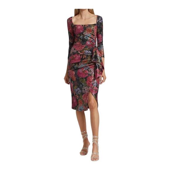 Chiara Boni La Petite Robe Cesarima Floral Sequined Cocktail Dress Size 4 (40) - Picture 1 of 11